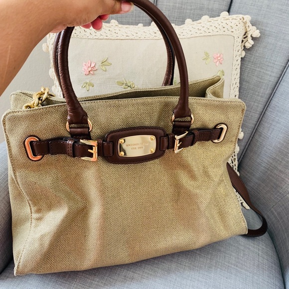 MICHAEL Michael Kors Handbags - Michael Kors hemp and leather hand bag